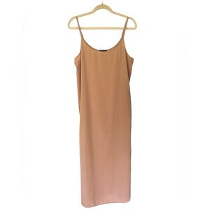 EILEEN FISHER Dusty Peach Tencel Blend Midi Slip Dress Size M